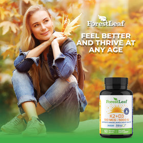 Capsules ForestLeaf D3 + K2 dans un environnement naturel