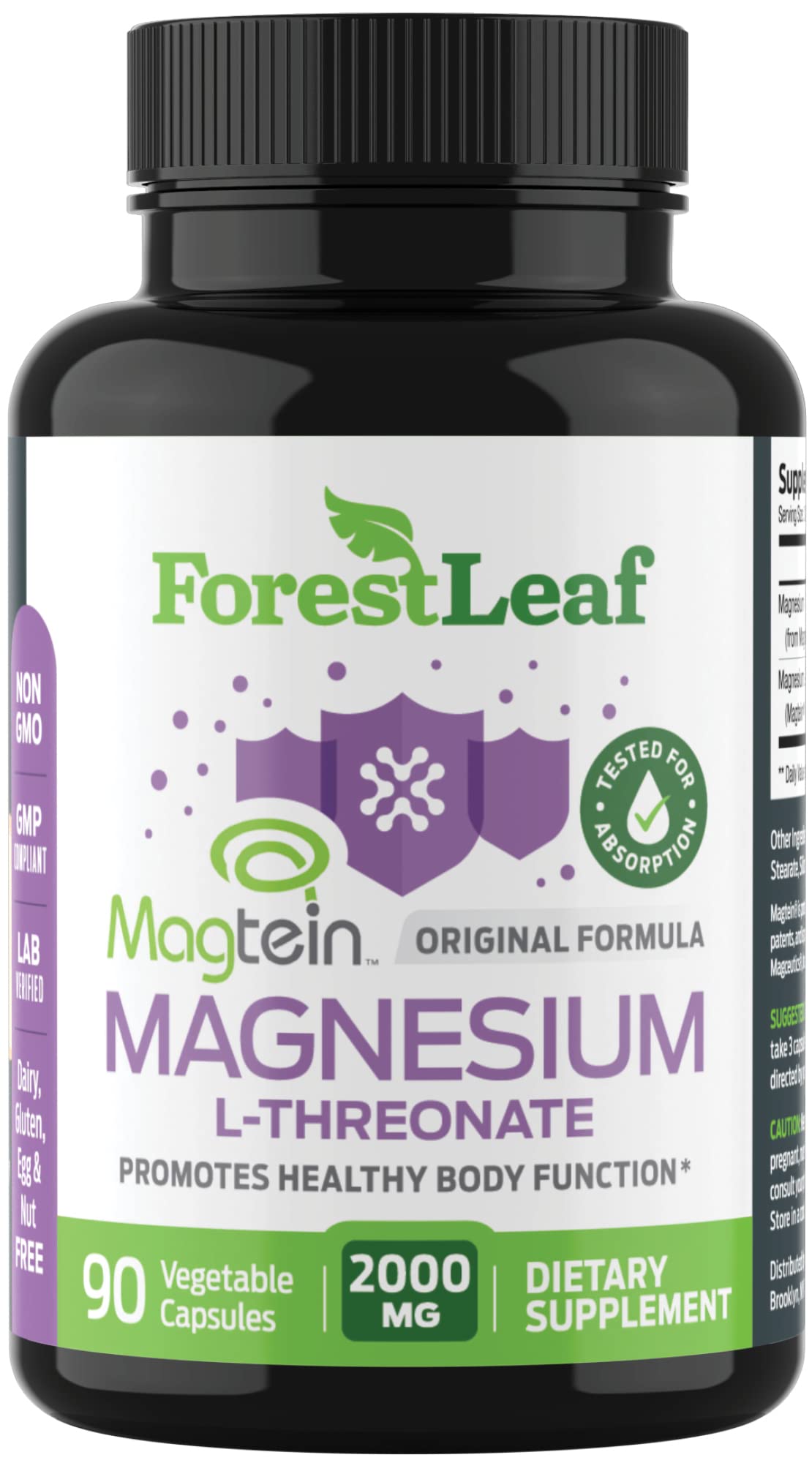 Capsules ForestLeaf de Magnésium L-Thréonate 2000mg en boîte