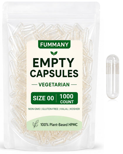 Capsules FUMMANY taille 00 transparentes, 1000 unités dans l'emballage