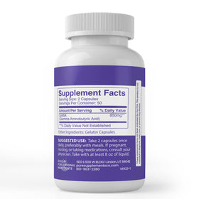 Capsules GABA PURE ORIGINAL INGREDIENTS ouvertes sur une table