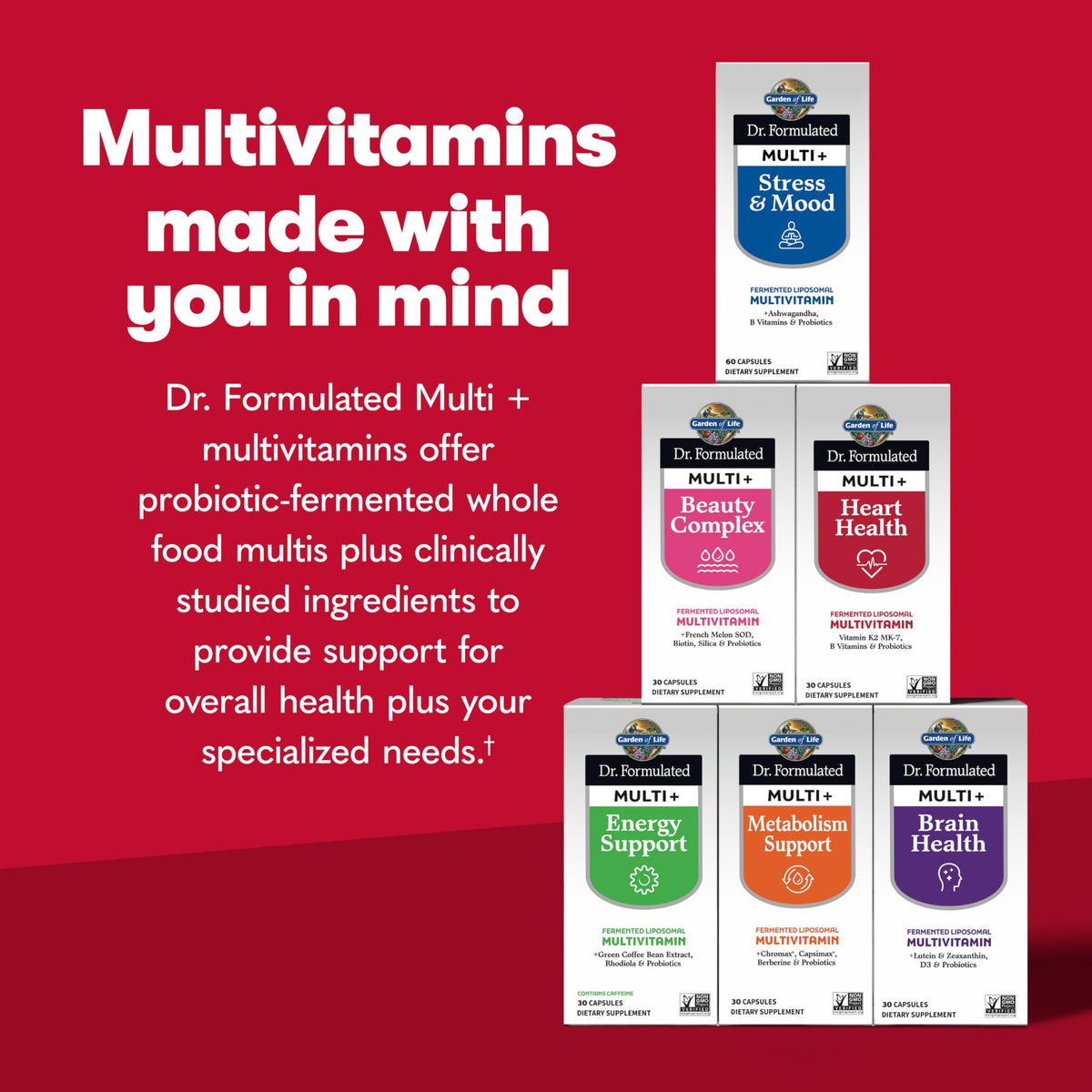 Capsules Garden of Life Multi+ Santé Cardiaque avec un citron en arrière-plan