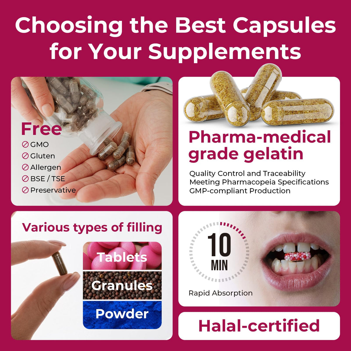 Capsules gélatine vides ATLEMISME avec cuillères pour remplissage
