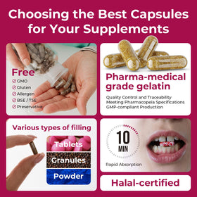 Capsules gélatine vides ATLEMISME avec cuillères pour remplissage