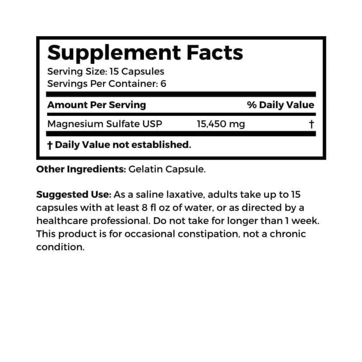 Capsules gélatineuses de sulfate de magnésium Dr Clark Store