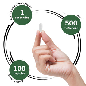 Capsules Genex Formulas NAC 500mg sur une surface blanche