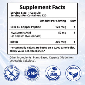 Capsules GHK-Cu 120mcg DNOUHN sur une surface de bois