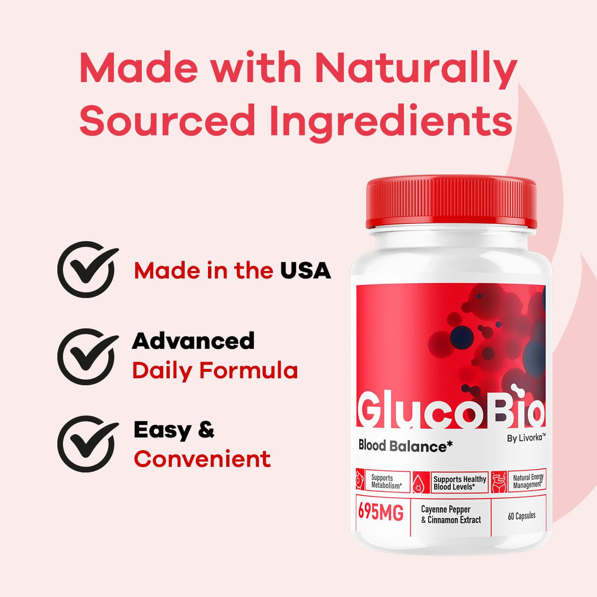 Capsules GlucoBio LIVORKA sur une surface blanche