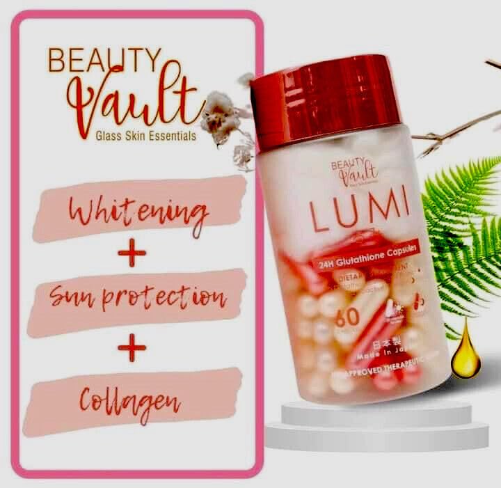 Capsules Glutathione LUMI 24H placées sur une surface neutre