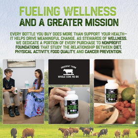 Capsules Grassfat avec des ingrédients naturels autour