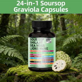 Capsules Graviola 24-en-1 de TENTOOL sur une table