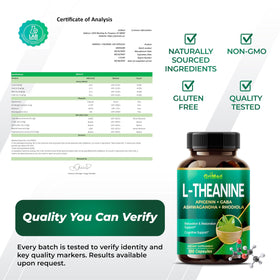 Capsules GriMed L-Théanine avec une cuillère pour dosage