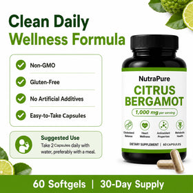 Capsules Halpilt de Bergamote Citronnée avec un verre d'eau