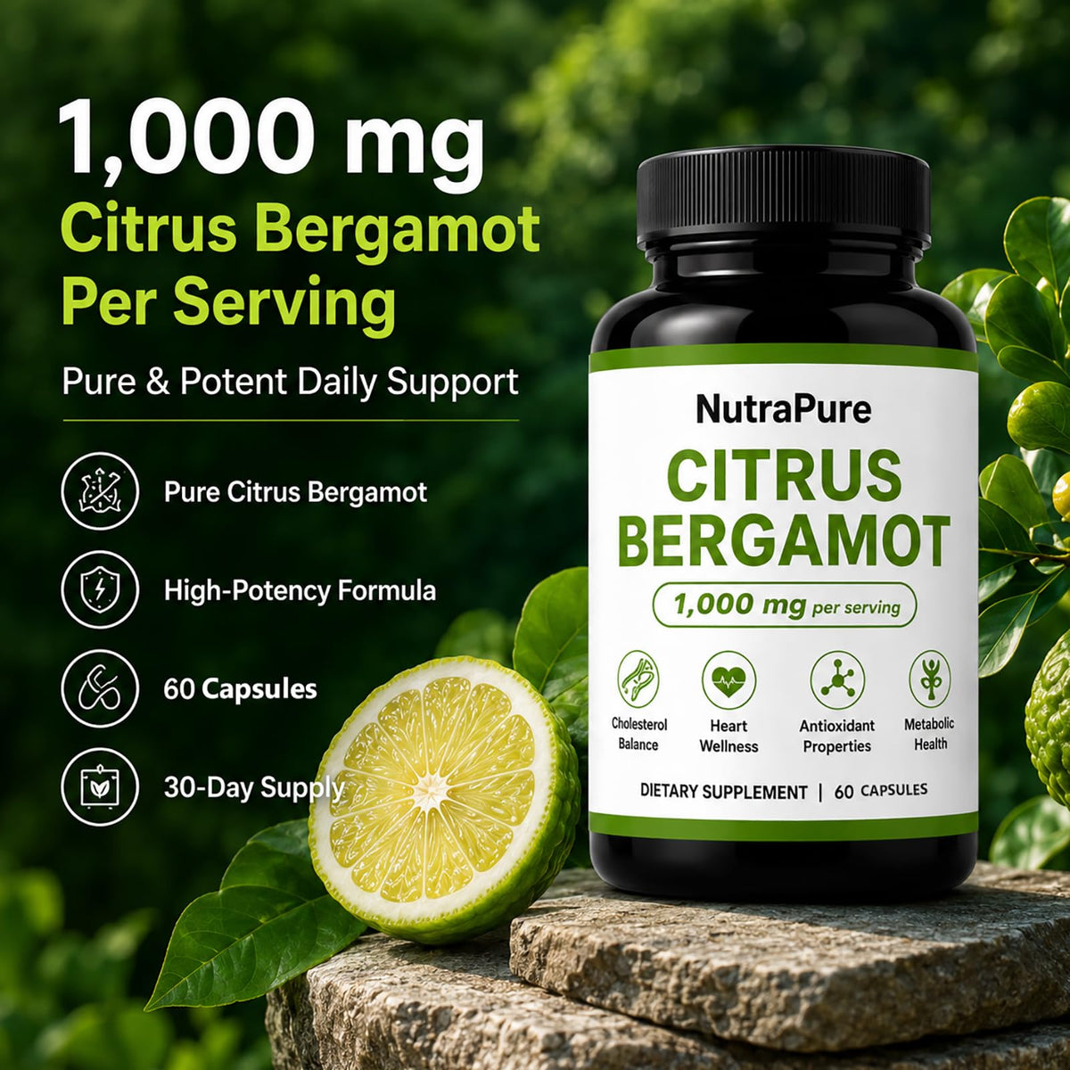 Capsules Halpilt de Bergamote Citronnée sur une surface blanche