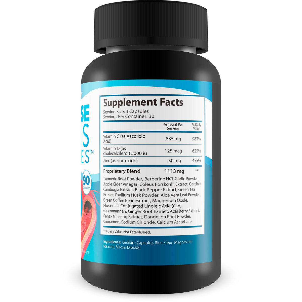 Capsules Happy Health pour veines variqueuses, arrière de la boîte