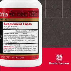 Capsules Health Concerns sur un fond blanc
