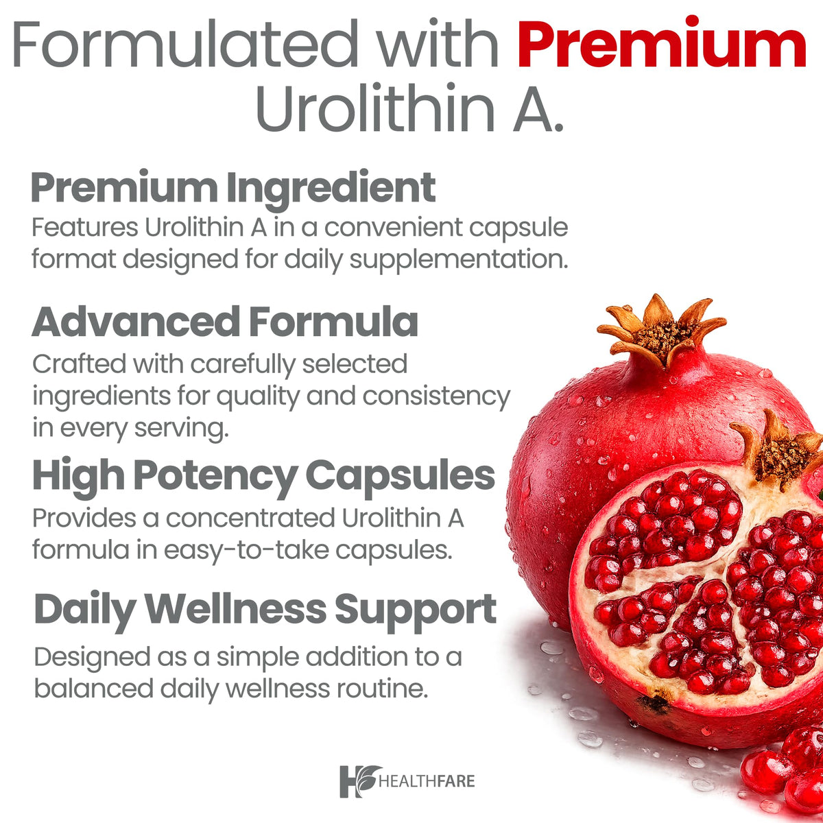 Capsules Healthfare Urolithin A sur une table