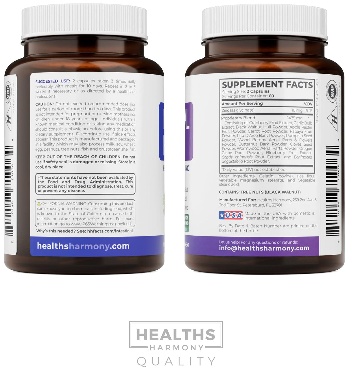 Capsules Healths Harmony sur une table en bois