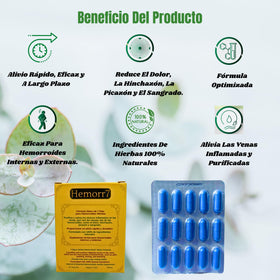 Capsules Hemorr7 sur fond blanc