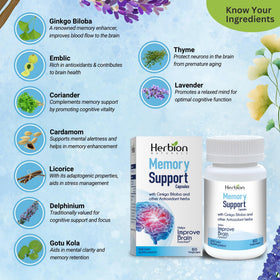 Capsules HERBION de soutien à la mémoire avec ingrédients naturels