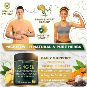 Capsules Herbpy 5en1 sur une surface blanche