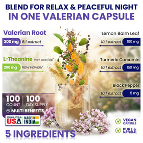 Capsules Herbpy Valériane sur une surface en bois