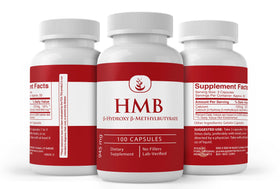 Capsules HMB sur une surface blanche, en quantité