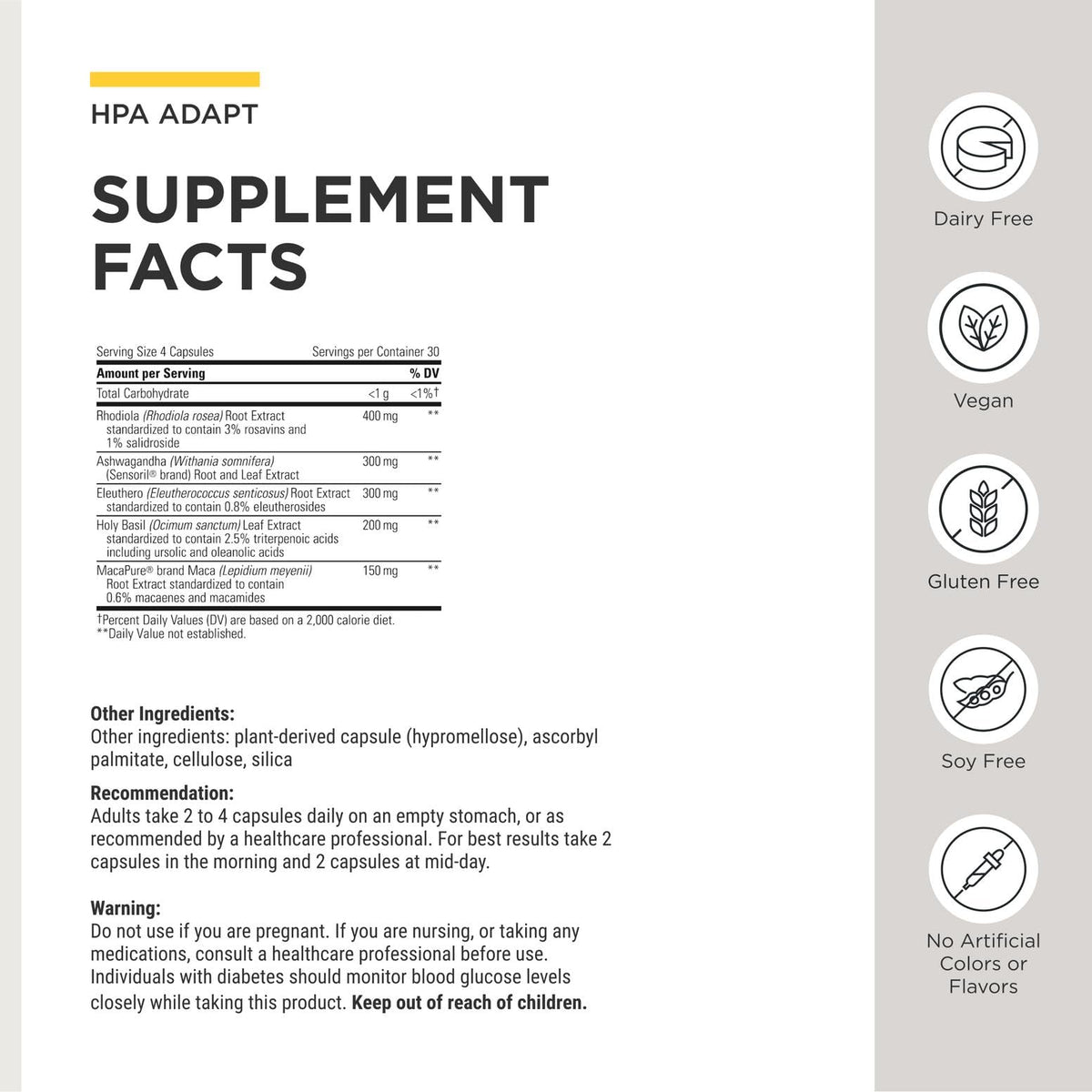 Capsules HPA Adapt d'Integrative Therapeutics sur une surface blanche