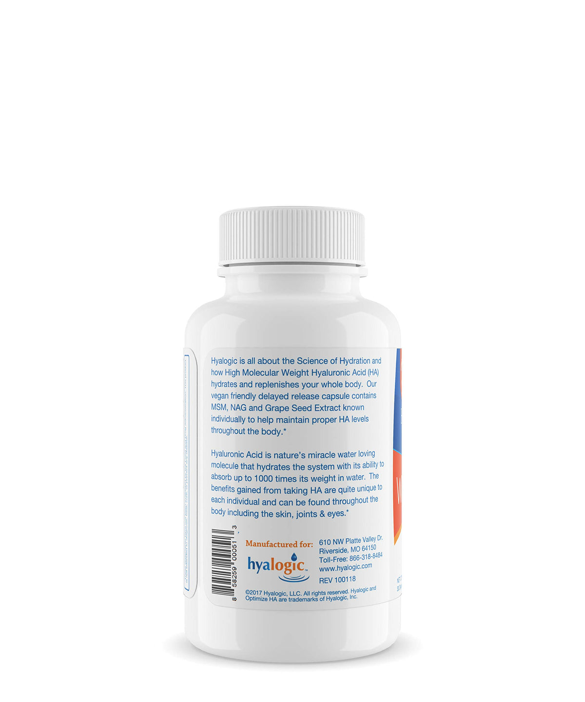 Capsules Hyalogic avec étiquette visible