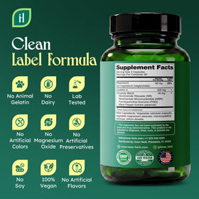 Capsules InnerHerb Urolithin A sur fond blanc