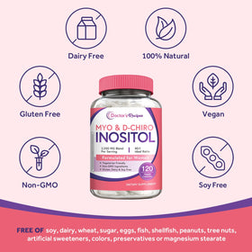 Capsules Inositol Doctor's Recipes avec un verre d'eau