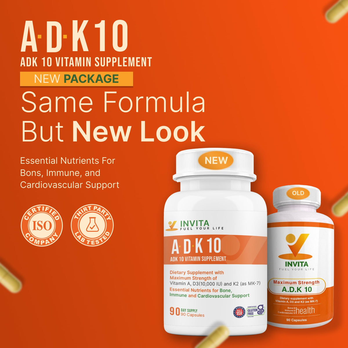 Capsules INVITA ADK 10 en gros plan