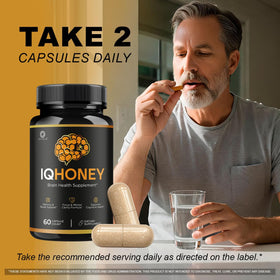 Capsules IQHoney OVICIA montrées dans un verre
