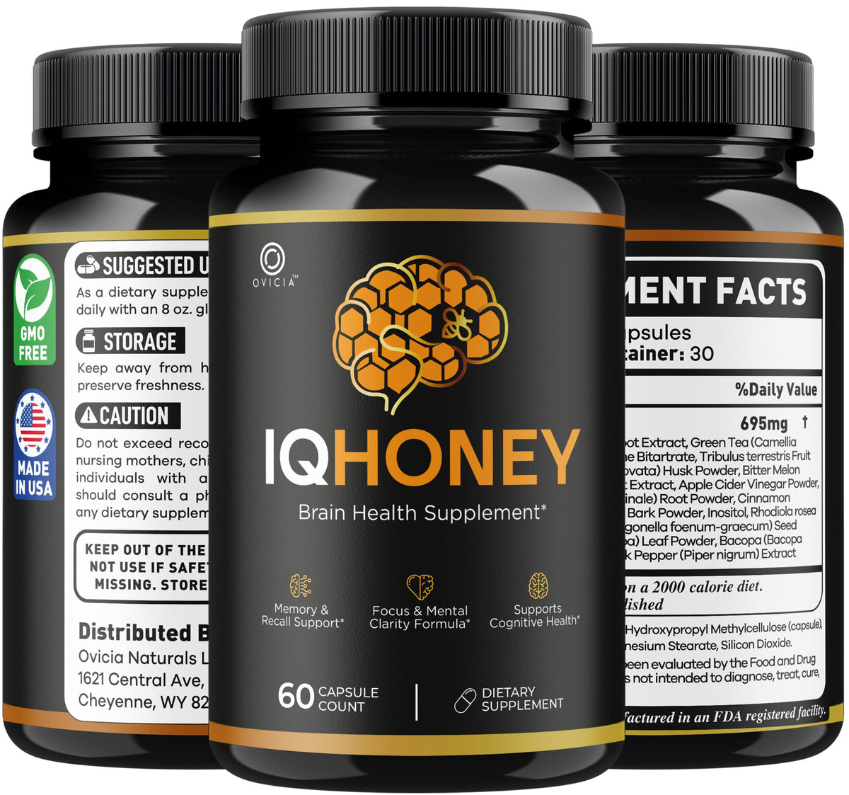 Capsules IQHoney OVICIA sur une table de travail