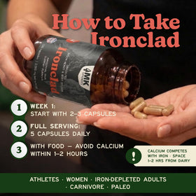 Capsules IRONCLAD avec ingrédients visibles