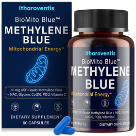 Capsules Itharoventis de Bleu de Méthylène avec CoQ10, NAC et PQQ, vue de face