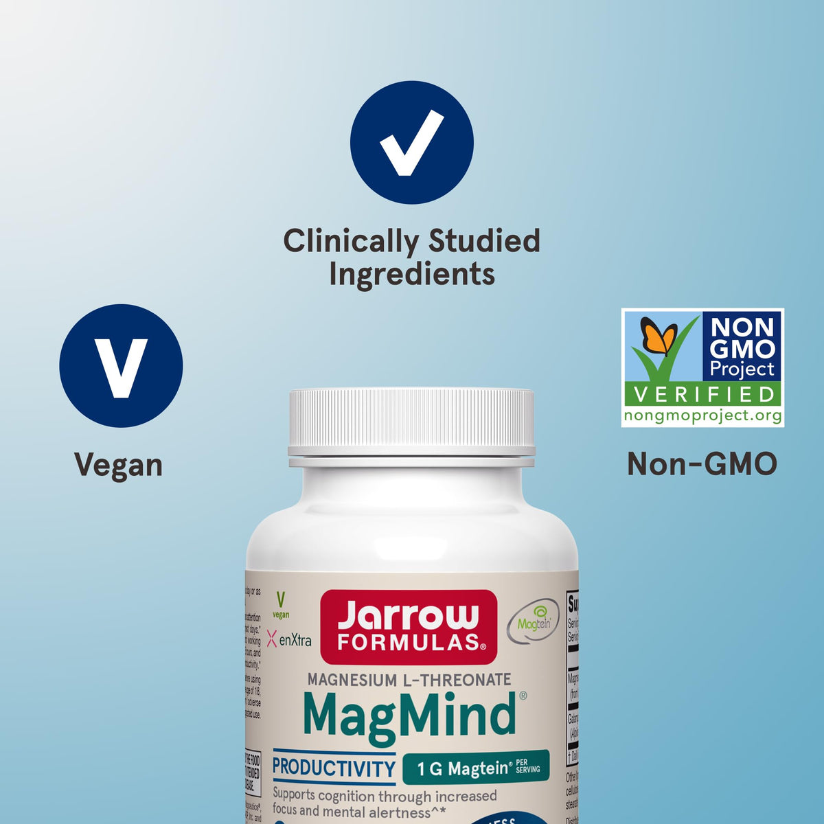 Capsules Jarrow Formulas Magnesium L-Threonate dans la main