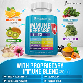 Capsules JB Wellness Co 8 en 1 avec un verre d'eau