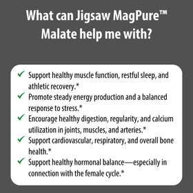 Capsules Jigsaw Health MagPure Malate avec des ingrédients naturels