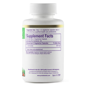 Capsules L-Carnosine Paradise Herbs sur une table