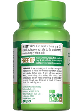 Capsules L-Theanine Nature's Truth ouvertes montrant le contenu