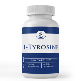 Capsules L-Tyrosine PURE ORIGINAL INGREDIENTS en vue de face