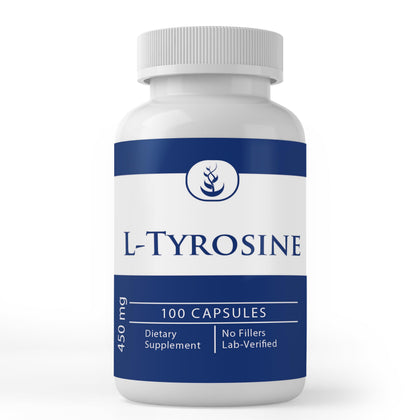 Capsules L-Tyrosine PURE ORIGINAL INGREDIENTS en vue de face