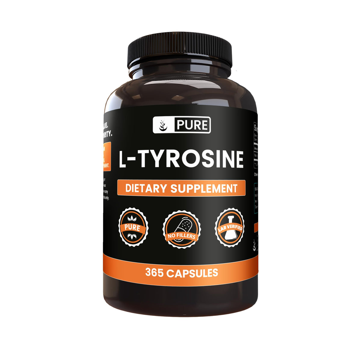 Capsules L-Tyrosine PURE ORIGINAL INGREDIENTS vue de face