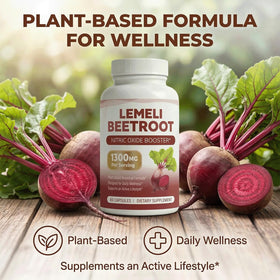 Capsules LEMELI BEETROOT sur une surface en bois