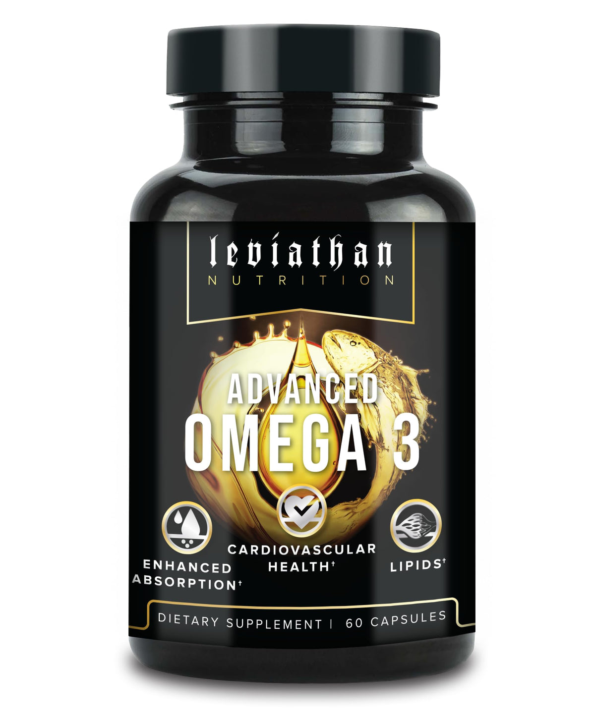 Capsules Leviathan Nutrition Huile de Poisson Omega 3 vues de face