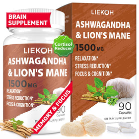 Capsules Liekoh de Lions Mane et Ashwagandha avec packaging