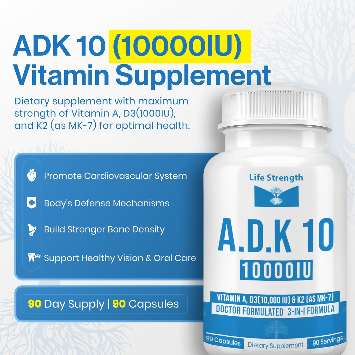 Capsules LifeStrength ADK 10 sur fond blanc