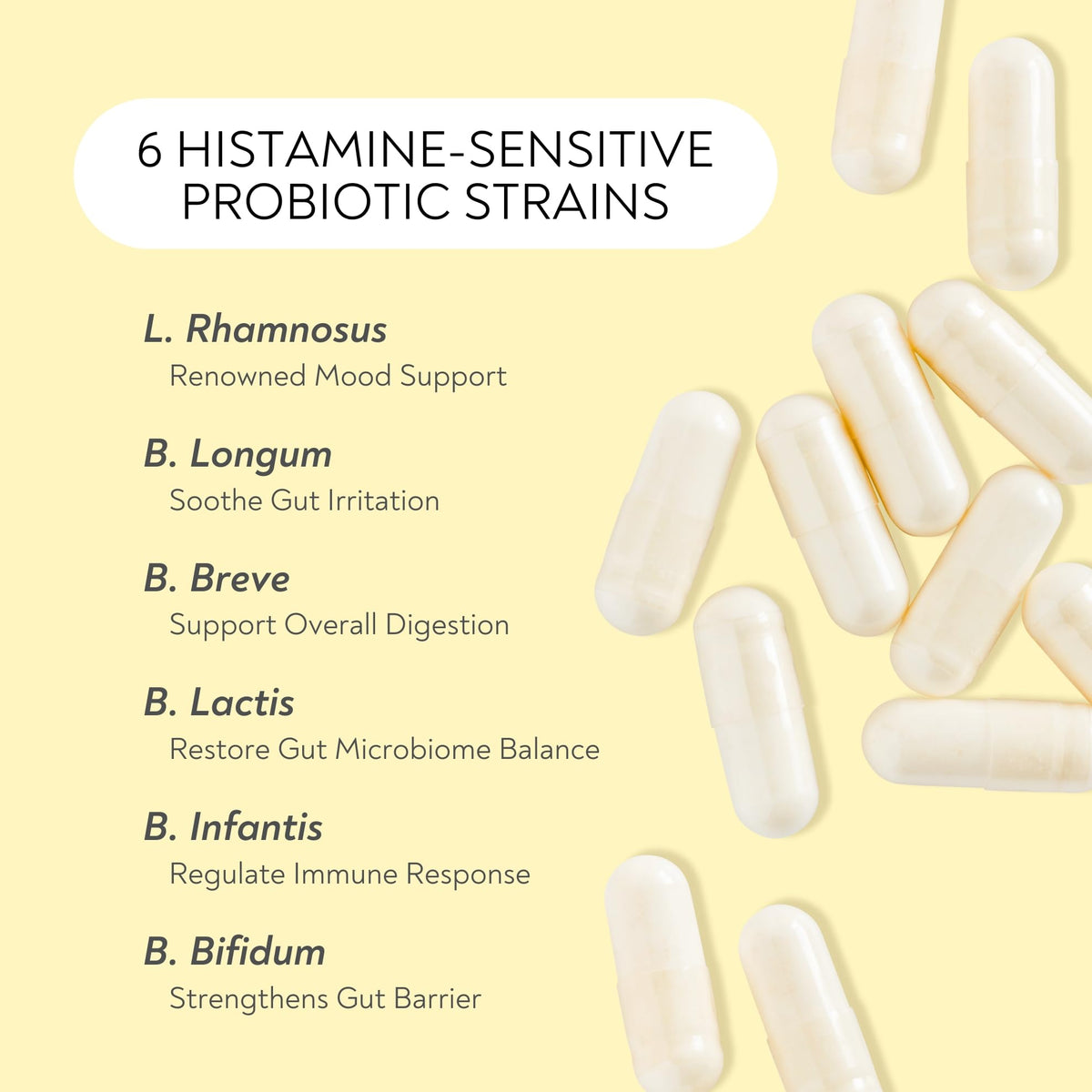 Capsules Lifted Naturals Probiotiques sur fond blanc