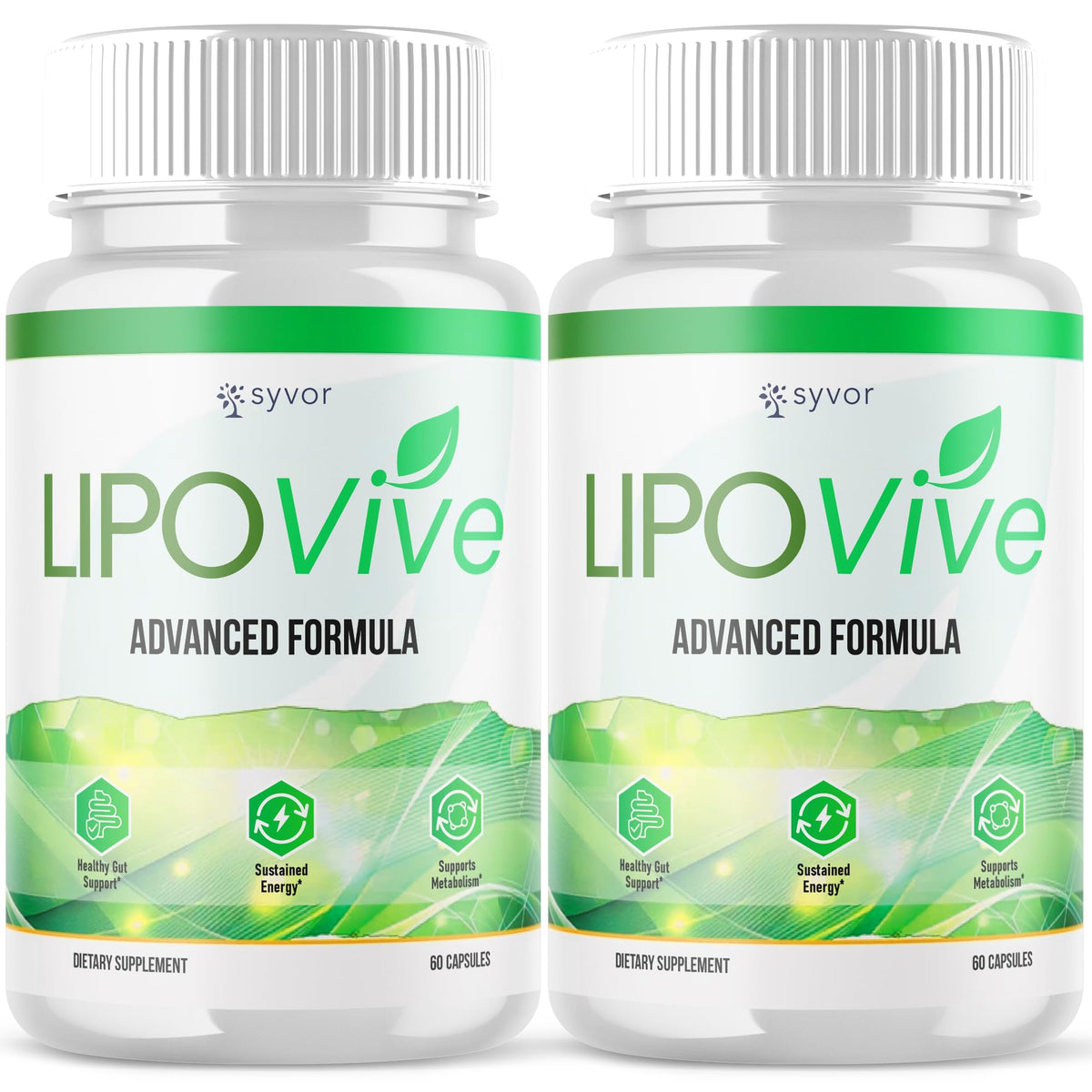 Capsules Lipovive de Syvor, flacon de 120 capsules vue de face