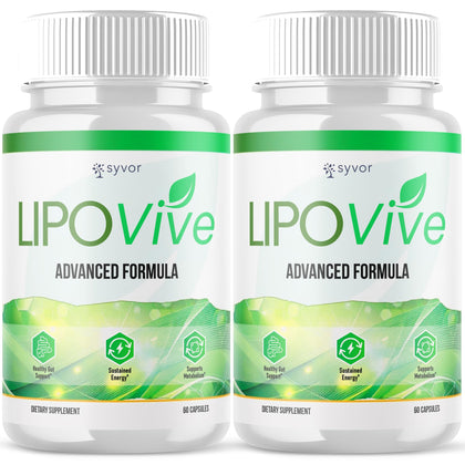 Capsules Lipovive de Syvor, flacon de 120 capsules vue de face